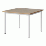 TABLE MALIBU 80X80CM T3 4P STRA ALAISÉ CHÊNE 1146/BLC 9016