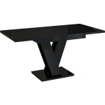 TABLE REPAS EXTENSIBLE MASIV - 120/160 X 80 X 75 CM - NOIR BRILLANT