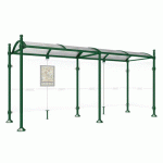 ABRI BUS PROVINCE 5 M 1 BARDAGE LAT. POMMEAU BOULE VERT 6005 - PROCITY