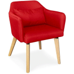 CHAISE / FAUTEUIL SCANDINAVE SHAGGY TISSU ROUGE - ROUGE
