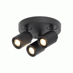 FREELIGHT SPOT POUR PLAFOND RAZZA, NOIR, Ø 28,5 CM, À 3 LAMPES. MÉTAL