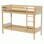 LIT SUPERPOSÉ IDENTITÉ TÊTE/PIED PANNEAU SOMMIER LATTES 90X190 CM ARGENT/PIN - MANUTAN COLLECTIVITÉS