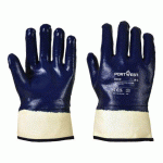 LOT DE 12 - PORTWEST A302 GANT NITRILE TOUT ENDUIT MANCHETTE MARINE - TAILLE L - LA PAIRE