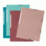 LOT DE 60 - CHEMISE À ÉLASTIQUES 3 RABATS CARTE LUSTRÉE 400G/M2 SKANDI - COULEURS ASSORTIES
