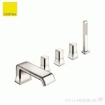 MÉLANGEUR SUR GORGE 5 TROUS POUR BAIN/DOUCHE ITALY CHROMÉ + DOUCHETTE - CRISTINA ONDYNA IT12151