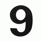 PLAQUE SIGNALÉTIQUE NUMÉRO OU LETTRE EN INOX FINITION COSMOS NOIR - 9 KARCHER DESIGN