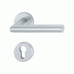 POIGNÉES SUR ROSACES CLÉ I - ALUMINIUM ARGENT - AMSTERDAM HOPPE
