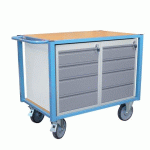SERVANTE ÉTABLI ÉQUIPÉE 8 TIROIRS PLATEAU MÉDIUM 1060 X 680 MM 500 KG ROUE TPE