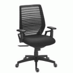 CHAISE DE BUREAU SYNCHRONE EXPERT MAXIBURO DOSSIER MAILLE ASSISE TISSU NOIR