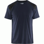 T-SHIRT MARINE FONCÉ/NOIR TAILLE XS - BLAKLADER