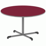TABLE BANDANA RONDE Ø120 T5 PC STRAT POLY. CERISE GRIS/9006 - MOBIDECOR