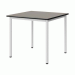 TABLE MALIBU 80X80 T5 4P STRA ANTIB GRIS U727/NOIR BLC 9016