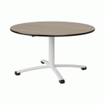 TABLE MALIBU Ø 120 T4 PC STRA CHÊNE 1146/NOIR BLC 9016