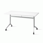 TABLE RABATTABLE POLLY L.140 X P.70 CM PLATEAU BLANC - ALUMINIUM