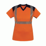 TEE-SHIRT FEMME - HAUTE VISIBILITÉ - ORANGE FLUO - S - BAHIA T2S