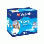 VERBATIM CD-R AZO WIDE INKJET PRINTABLE 700 MO 52X 10 PIÈCE(S)