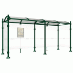 ABRI BUS PROVINCE 5 M 2 BARDAGES LAT. POMMEAU INOX VERT 6005 - PROCITY