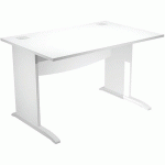 BUREAU DROIT AVEC PIEDS L EN BOIS VISUAL - 120 CM - BLANC - ARTARREDI
