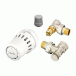 KIT THERMOSTATIQUE COMPLET TÊTE + CORPS RA-FN 15 ÉQUERRE + COUDE DE RÉGLAGE - REACT™ DANFOSS