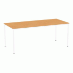 TABLE À MANGER VERSYS AVEC BASE BLANCHE RAL 9003 180 X 80 X 743 CM HÊTRE
