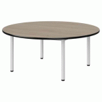 TABLE MALIBU Ø 120 T1 4P STRA ANTIB CHÊNE 1146/NOIR BLC 9016
