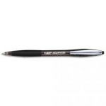 BIC STYLO BILLE ATLANTIS PREMIUM RÉTRACTABLE ET RECHARGEABLE AVEC GRIP, POINTE MOYENNE, ENCRE NOIRE