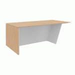 BUREAU DE DIRECTION HELYOS L 200 X P 100 CM PLATEAU CHÊNE CLAIR / PIED INCLINÉ À GAUCHE BLANC