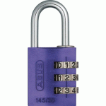 CADENAS À CODE - EN ALUMINIUM - 3 MOLETTES - 30 MM - VIOLET - 145 ABUS