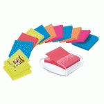 PACK 12 Z-NOTES REPOSITIONNABLES COULEURS SUPER STICKY POST-IT - BLOC DE 90 FEUILLES + DISTRIBUTEUR OFFERT