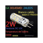 SPOT G4 24 LED SMD 3014 2W LUMIÈRE BLANC CHAUD DC 12V -BLANC FROID- - BLANC FROID