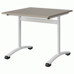 TABLE MALIBU 80X80 T5 DL STRA ABS GRIS U727/BLC 9016