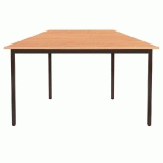 TABLE MODULAIRE DOMINO TRAPEZE - L. 120 X P. 60 CM - PLATEAU HETRE - PIEDS NOIRS