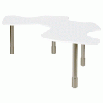 TABLE PMR 3+1 RÉGLABLE STRATIFIÉ - BLANC/GRIS - SUNSET CREATION