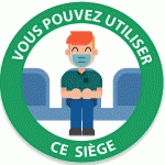 ADHÉSIF VOUS POUVEZ UTILISER CE SIÈGE EN COULEURS  - 200 - LOT DE 2