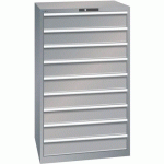 ARMOIRE GRIS PIGEON 870X725X1450 AVEC 9 TIR. 75KG - LISTA