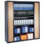 ARMOIRE HAUTE À RIDEAUX DÉMONTABLES DÉCOR BOIS LARGEURS SPÉCIFIQUES 200 X 160 CM ALUMINIUM-HÊTRE