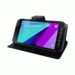 DLH ETUI FOLIO NOIR PORTE CARTES AVEC RABAT POUR SAMSUNG GALAXY XCOVER 4 ET GALAXY XCOVER 4S (SM-G390 / SM-G398)