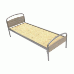 LIT THELIA TÊTE/PIED PANNEAU SOMMIER AGGLOMÉRÉ 80X200CM ALU/CHÊNE FONCÉ - MANUTAN COLLECTIVITÉS