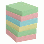 LOT DE 12 - NOTES REPOSITIONNABLES COULEURS RECYCLÉES BRUNEAU 40 X 50 MM - BLOC DE 100 FEUILLES