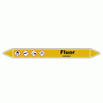 LOT DE 5 - MARQUEUR TUYAUTERIE - FLUOR VINYLE LAMINÉ - NFX 08-105 450 X 52 MM