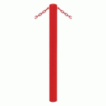 POTELET CARREFOUR Ø 76 MM CHAINES 2 ANNEAUX GALVA ROUGE 3020 - PROCITY