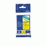 RUBAN LAMINÉ BROTHER 12 MM TZE 631 JAUNE ÉCRITURE NOIRE