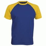 T-SHIRT BICOLORE TRADITIONAL BLEU ROYAL JAUNE