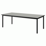 TABLE MALIBU 180X80 T3 4P STRA ISOS GRIS 1400/NOIR NOIR 9005