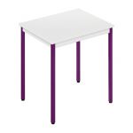 TABLE POLYVALENTE DROIT - L. 70 X P. 60 CM - PLATEAU GRIS - PIEDS PRUNE