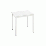 TABLE POLYVALENTE RECTANGLE - L. 70 X P. 60 CM - PLATEAU BLANC - PIEDS BLANCS