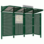 ABRI BUS CONVIVIALE 3 M ACIER - BARDAGE DROIT - VERT 6005 - PROCITY