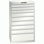 ARMOIRE BLANC GRIS 870X725X1450 AVEC 9 TIR. 200KG - LISTA