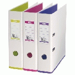 LOT DE 10 - CLASSEUR À LEVIER CARTONNÉ OXFORD MY COLOUR A4 - DOS 8 CM COULEURS ASSORTIES