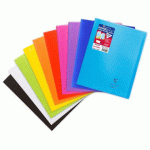 LOT DE 30 - CAHIER PIQUÉ KOVERBOOK 24X32CM 96 PAGES GRANDS CARREAUX COUVERTURE POLYPROPYLÈNE TRANSPARENT - ASSORTIS